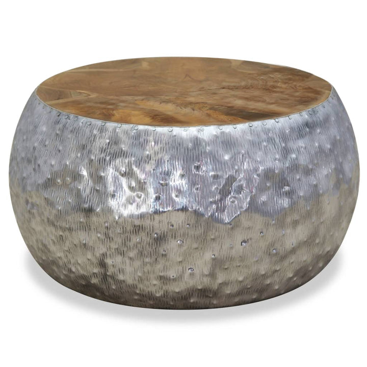 Măsuță De Cafea Din Aluminiu Și Tec, 60 X 60 X 30 Cm