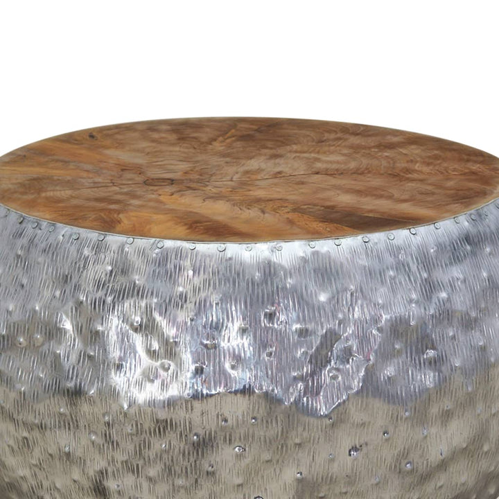 Măsuță De Cafea Din Aluminiu Și Tec, 60 X 60 X 30 Cm