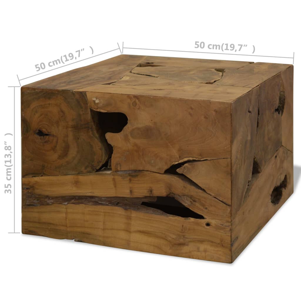 Măsuță De Cafea, 50 X 50 X 35 Cm, Lemn De Tec Natural, Maro