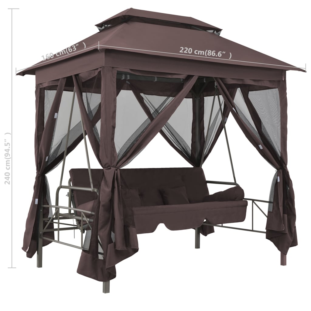 Balansoar Extensibil Cu Pavilion, Cafeniu