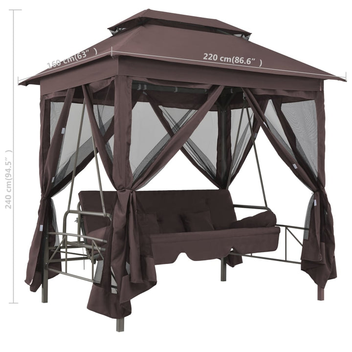 Balansoar Extensibil Cu Pavilion, Cafeniu