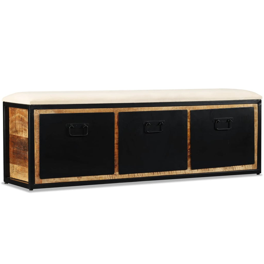 Bancă Depozitare Cu 3 Sertare, Lemn Masiv De Mango 120X30X40 Cm