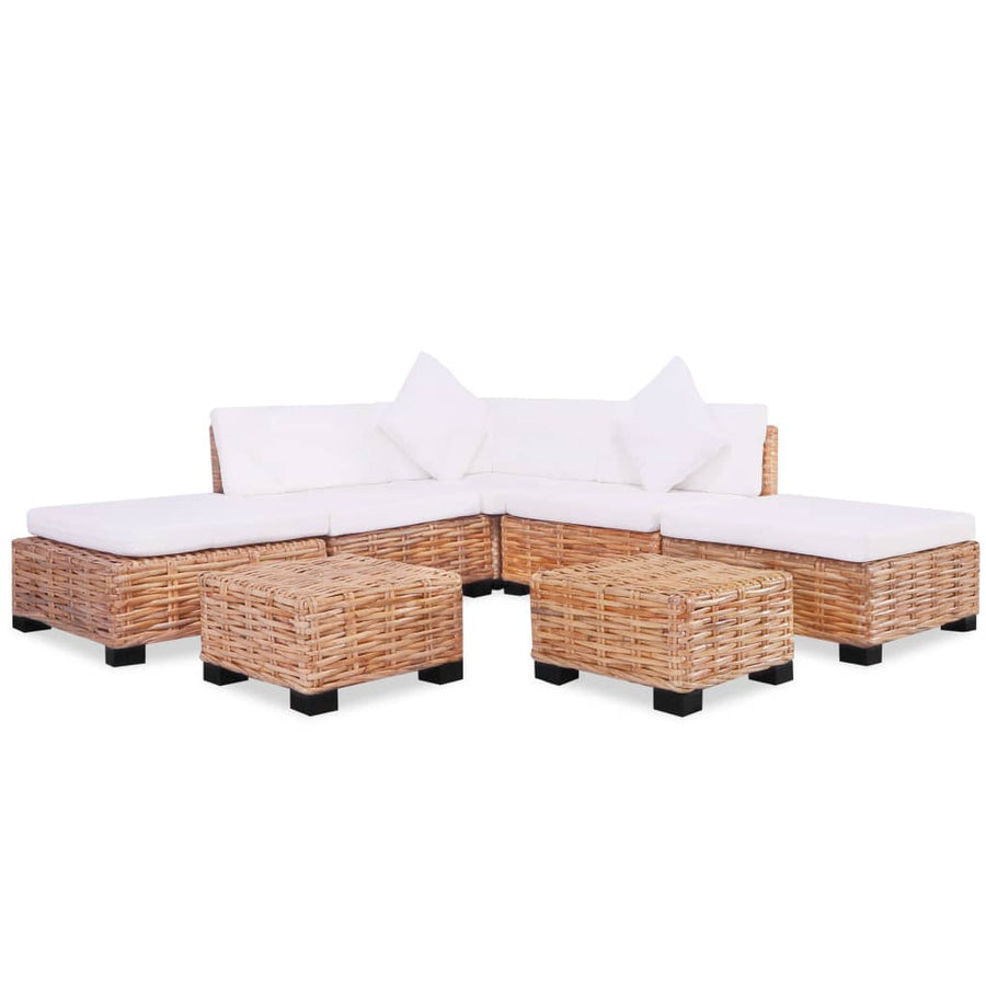 Set Canapea, 18 Piese, Ratan Natural