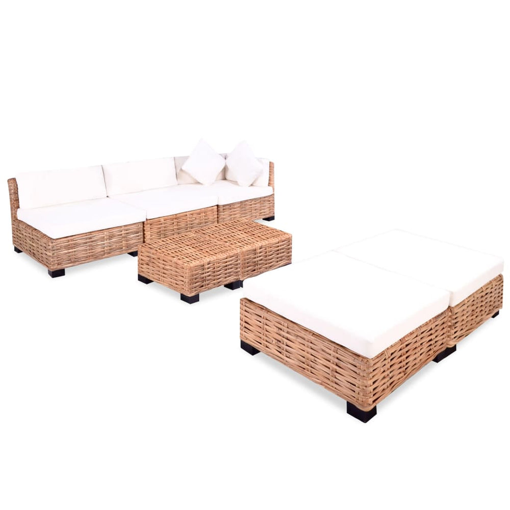 Set Canapea, 18 Piese, Ratan Natural
