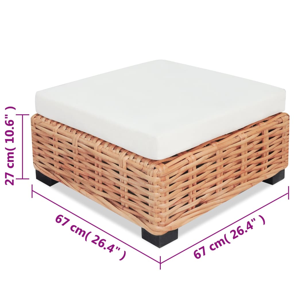 Set Canapea, 18 Piese, Ratan Natural