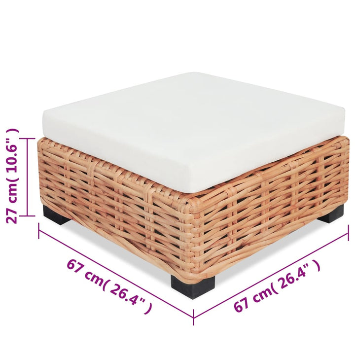 Set Canapea, 18 Piese, Ratan Natural