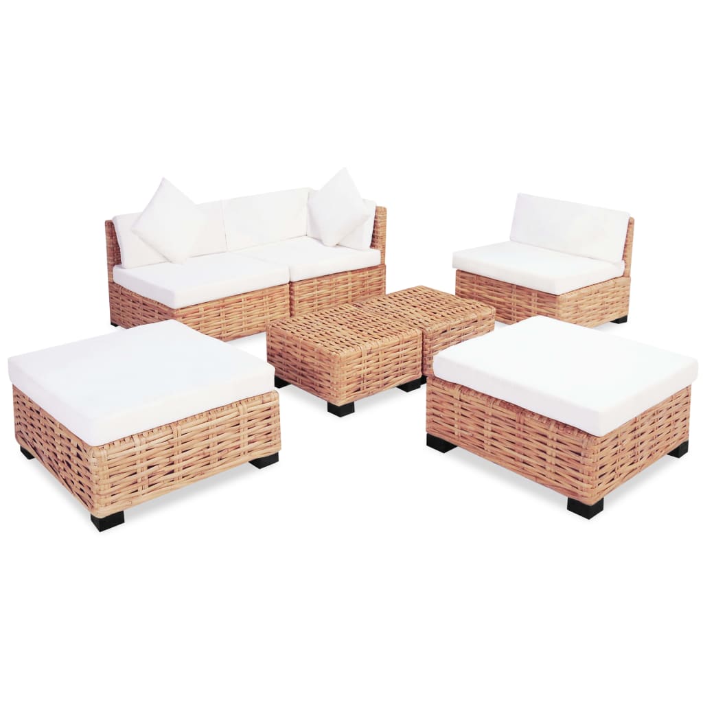 Set Canapea, 18 Piese, Ratan Natural