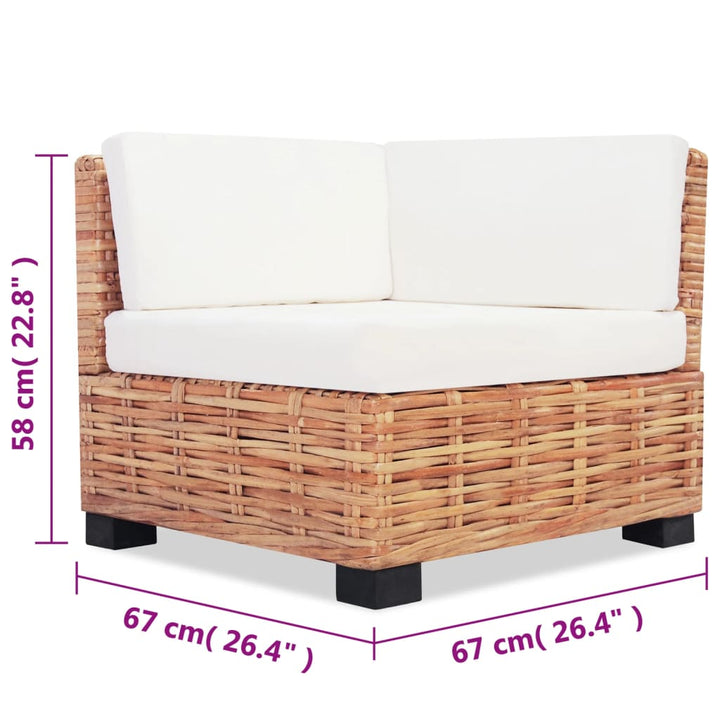 Set Canapea, 18 Piese, Ratan Natural