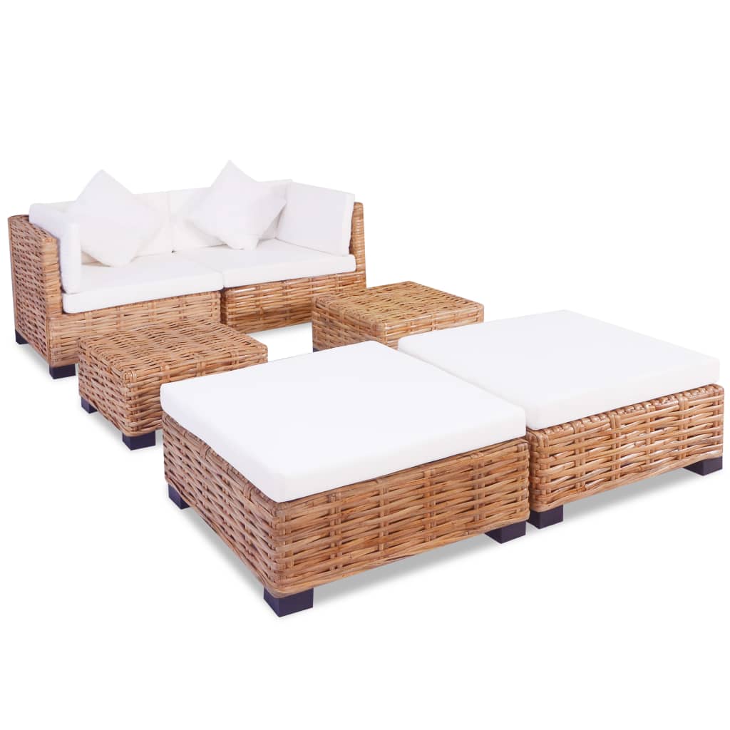 Set Canapea, 18 Piese, Ratan Natural