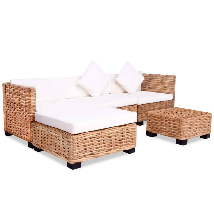 Set Canapea, 18 Piese, Ratan Natural