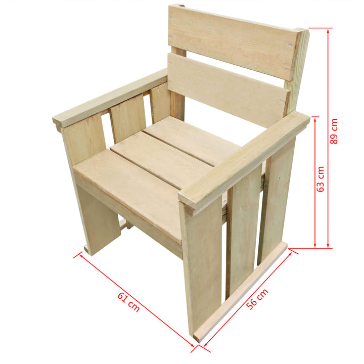 Set Mobilier De Exterior, 5 Piese, Lemn De Pin Tratat