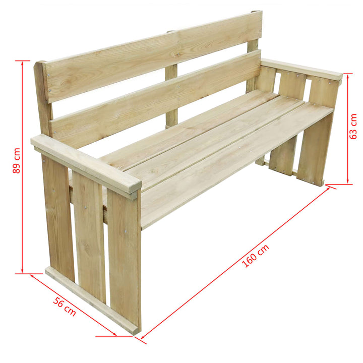 Set Mobilier De Exterior, 4 Piese, Lemn De Pin Tratat