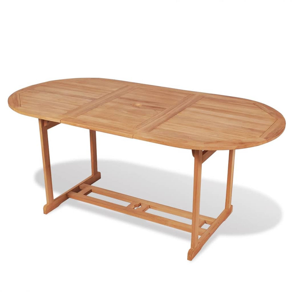 Set Mobilier Exterior Cu Scaune Pliabile 7 Piese Lemn Tec Masiv