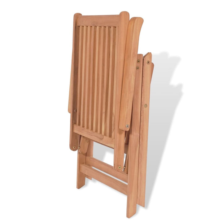 Set Mobilier Exterior Cu Scaune Pliabile 7 Piese Lemn Tec Masiv