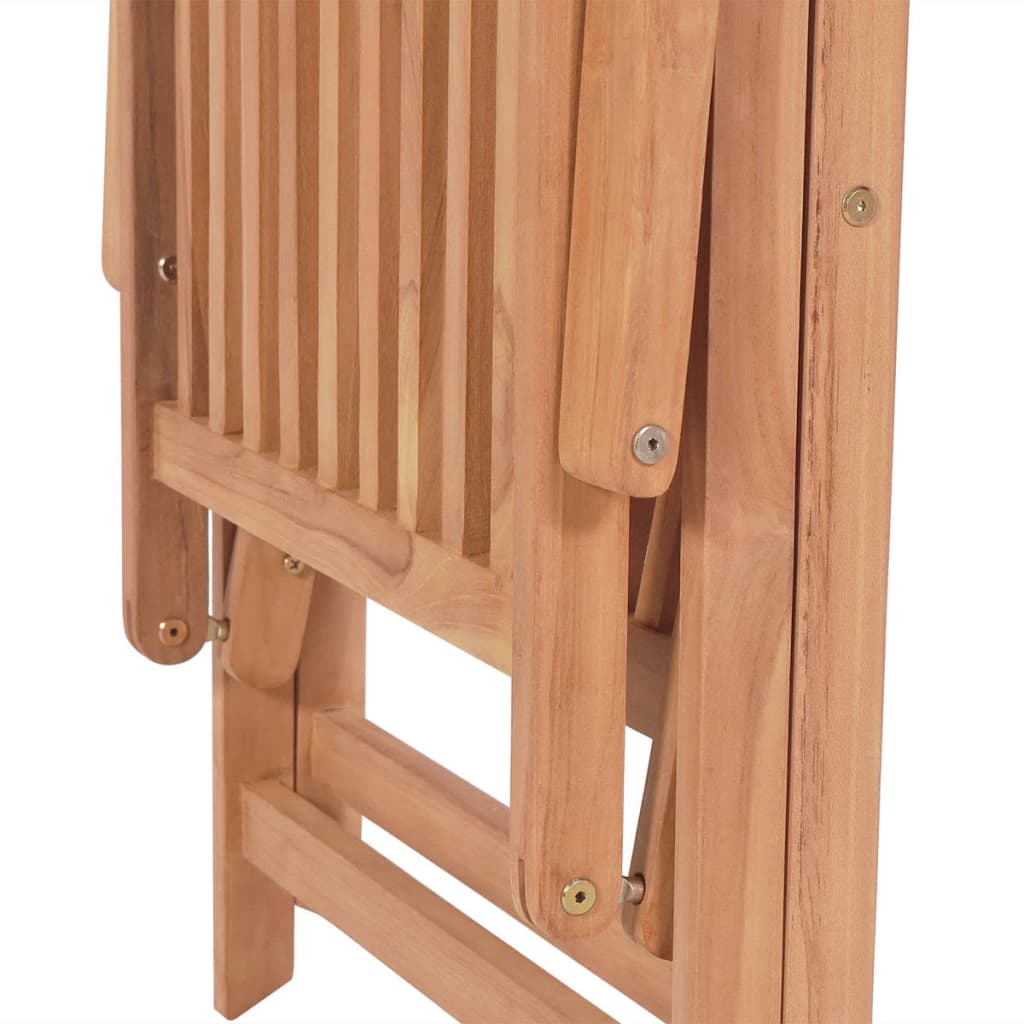 Set Mobilier Exterior Cu Scaune Pliabile 7 Piese Lemn Tec Masiv