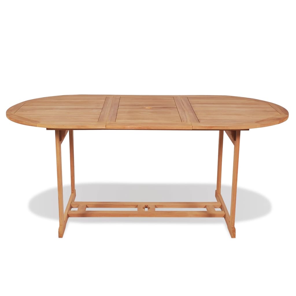 Set Mobilier Exterior Cu Scaune Pliabile 7 Piese Lemn Tec Masiv