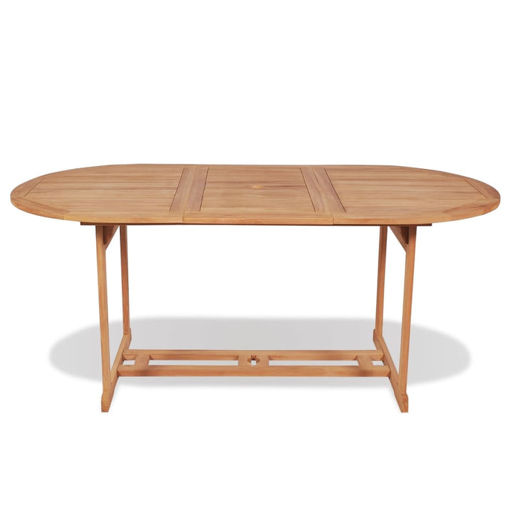 Set Mobilier Exterior Cu Scaune Pliabile 7 Piese Lemn Tec Masiv