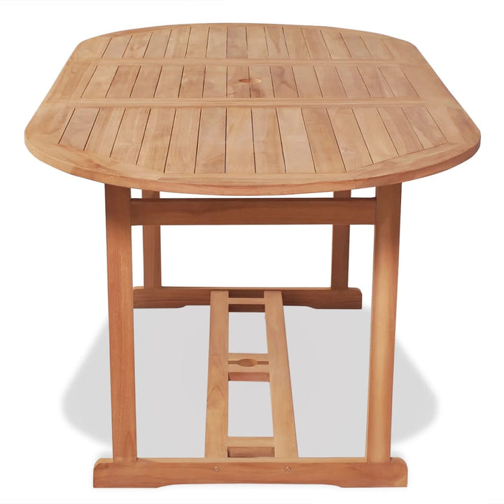 Set Mobilier Exterior Cu Scaune Pliabile 7 Piese Lemn Tec Masiv