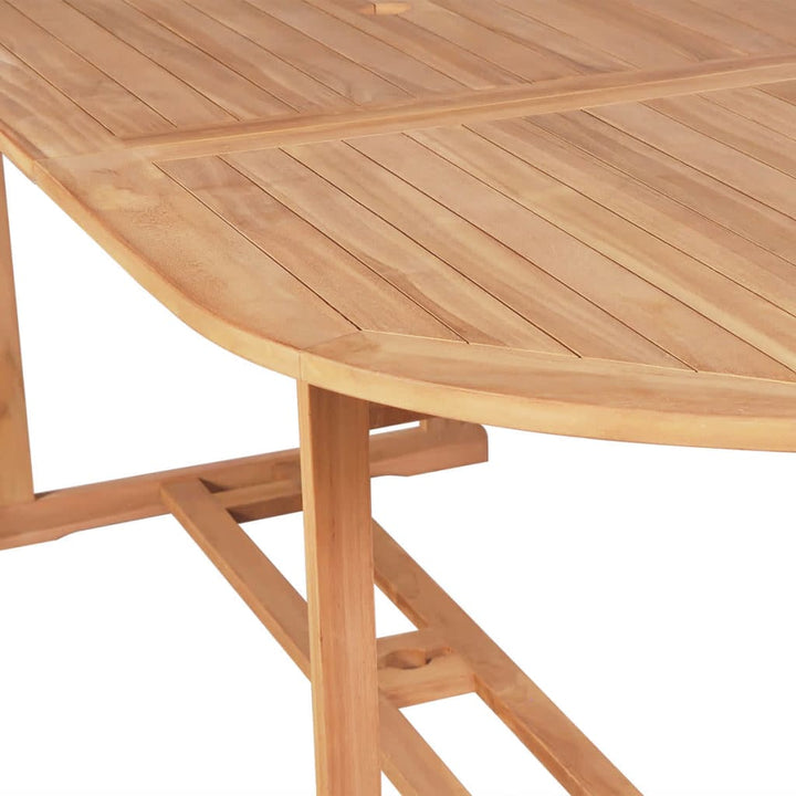 Set Mobilier Exterior Cu Scaune Pliabile 7 Piese Lemn Tec Masiv