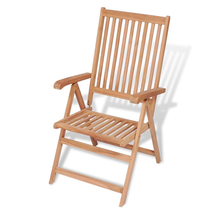 Set Mobilier Exterior Cu Scaune Pliabile 7 Piese Lemn Tec Masiv