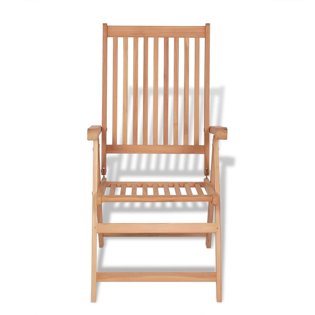 Set Mobilier Exterior Cu Scaune Pliabile 7 Piese Lemn Tec Masiv