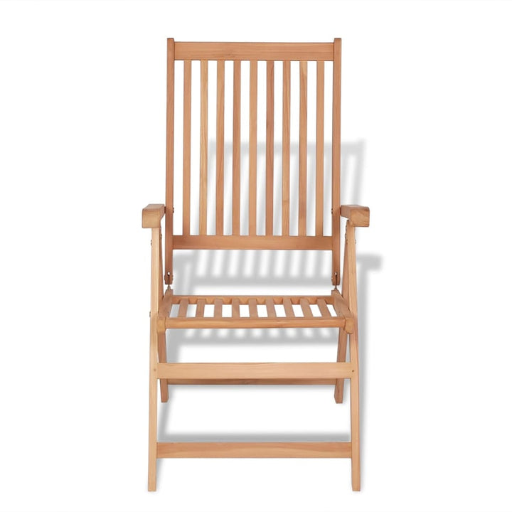Set Mobilier Exterior Cu Scaune Pliabile 7 Piese Lemn Tec Masiv
