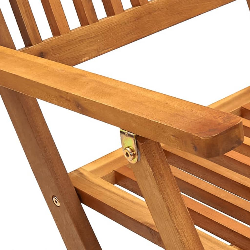 Set Mobilier De Exterior Pliabil, 7 Piese, Lemn Masiv De Acacia