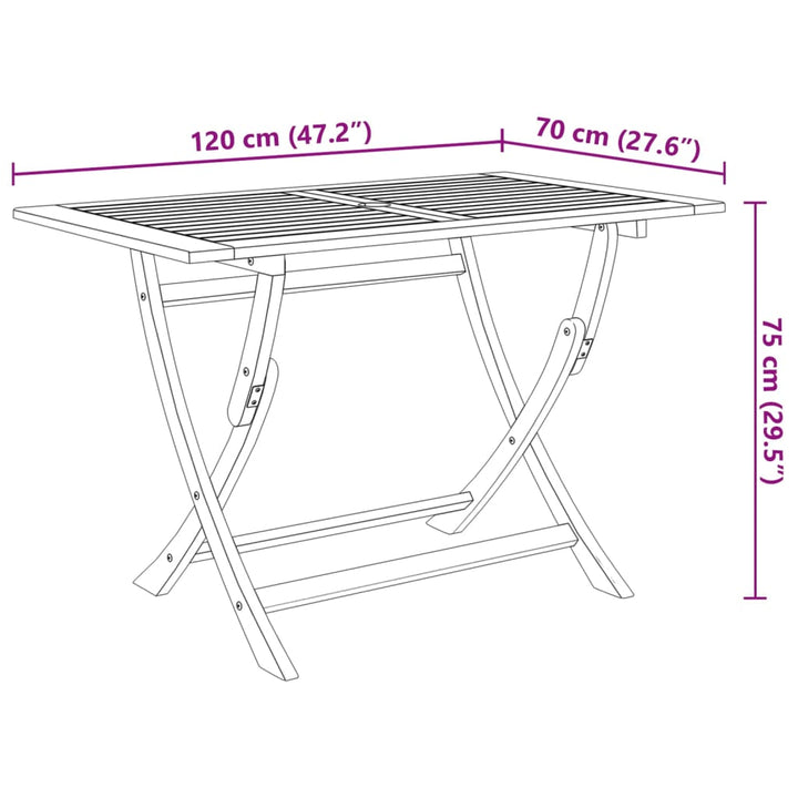 Set Mobilier De Exterior Pliabil, 7 Piese, Lemn Masiv De Acacia