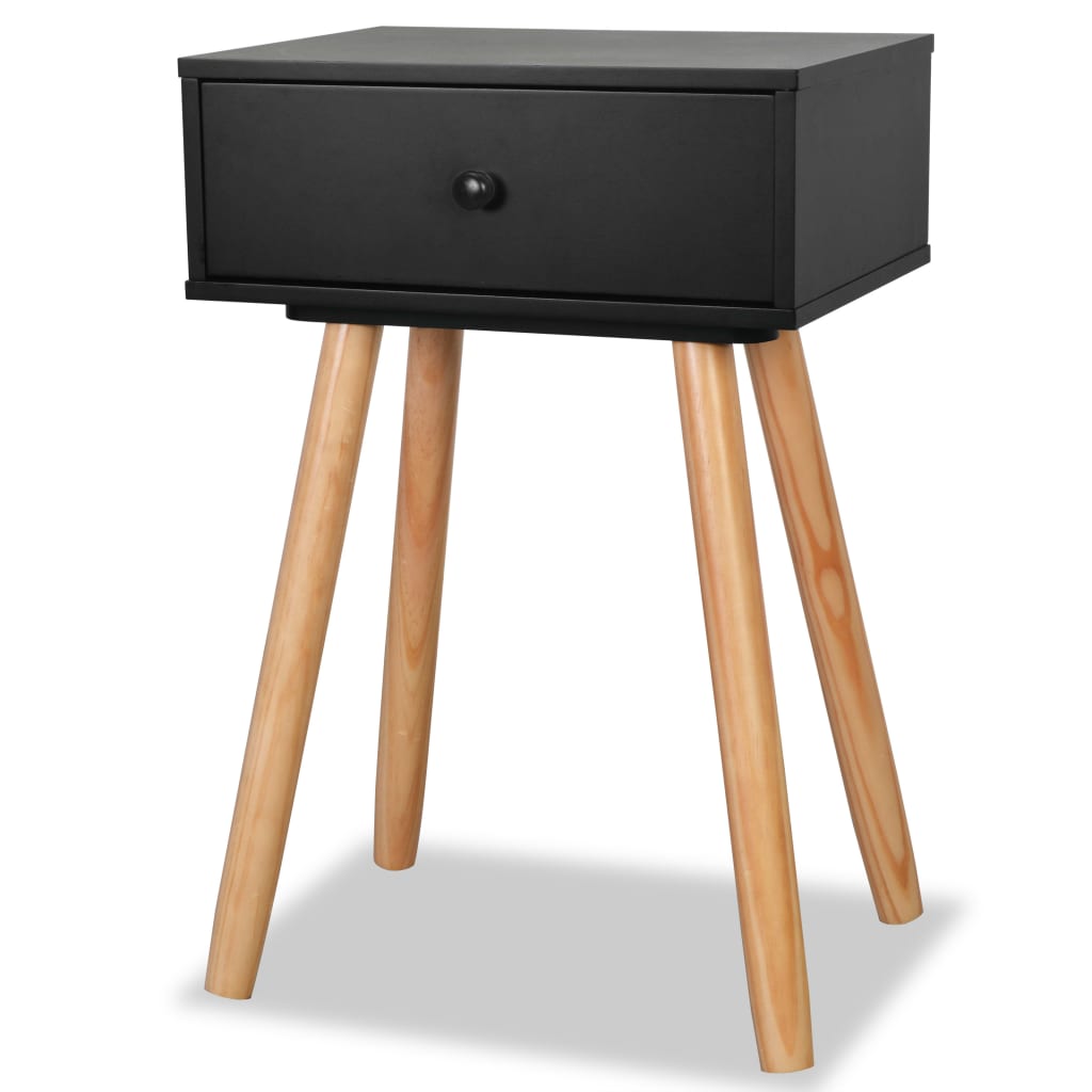 Noptiere Din Lemn Masiv De Pin 2 Buc, 40 X 30 X 61 Cm,