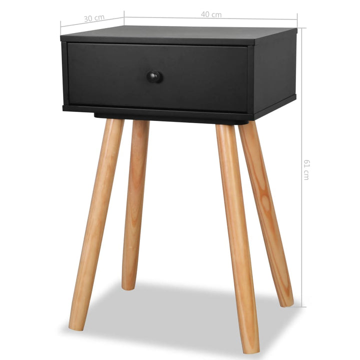 Noptiere Din Lemn Masiv De Pin 2 Buc, 40 X 30 X 61 Cm,