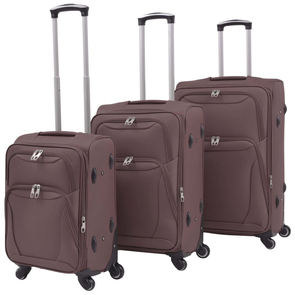 Set Trolere Din Material Textil, 3 Piese, Cafeniu