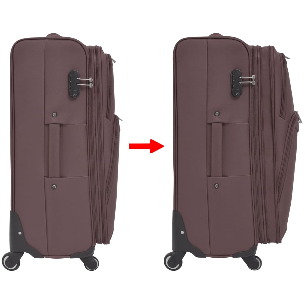 Set Trolere Din Material Textil, 3 Piese, Cafeniu