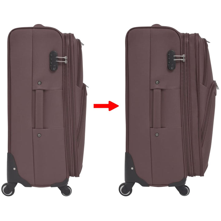 Set Trolere Din Material Textil, 3 Piese, Cafeniu