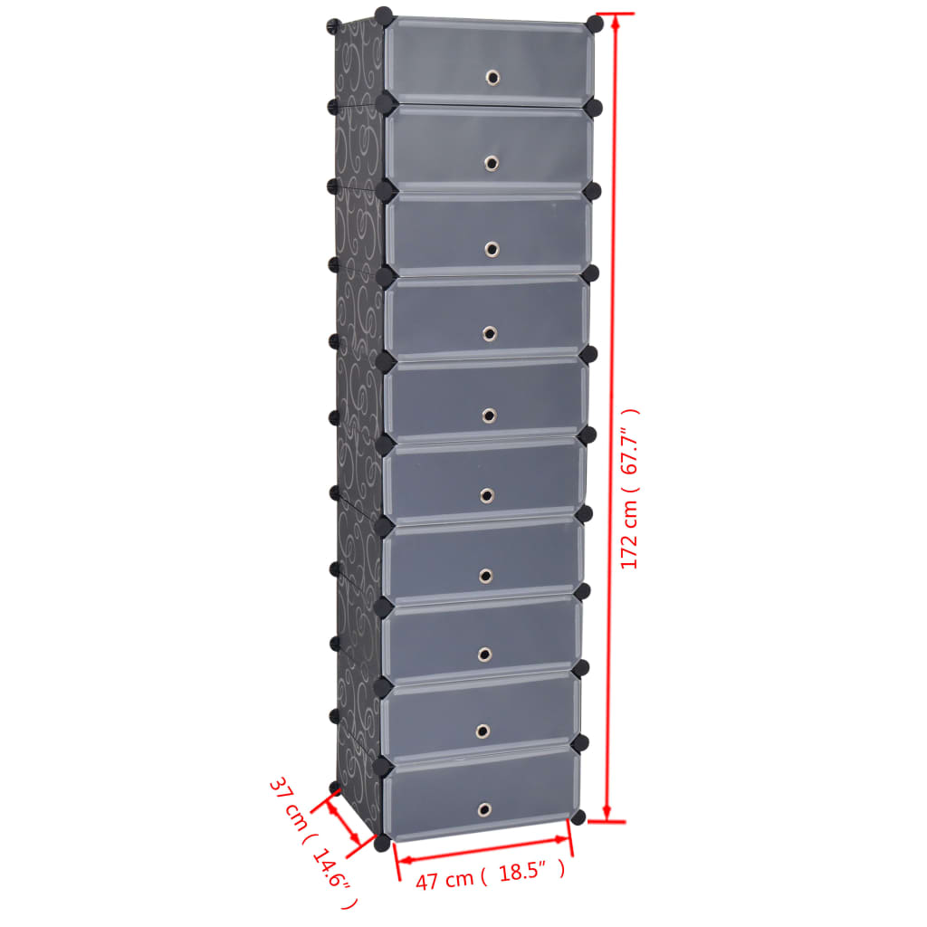 Organizator De Pantofi Interconectat, 10 Compartimente,