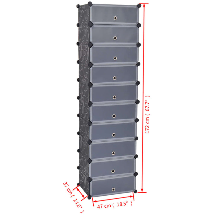 Organizator De Pantofi Interconectat, 10 Compartimente,