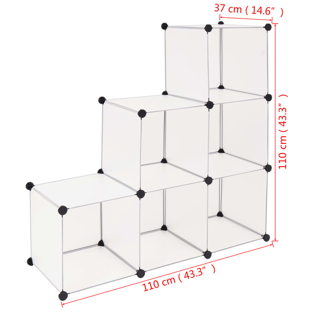 Dulap De Depozitare Tip Cub, 6 Compartimente,