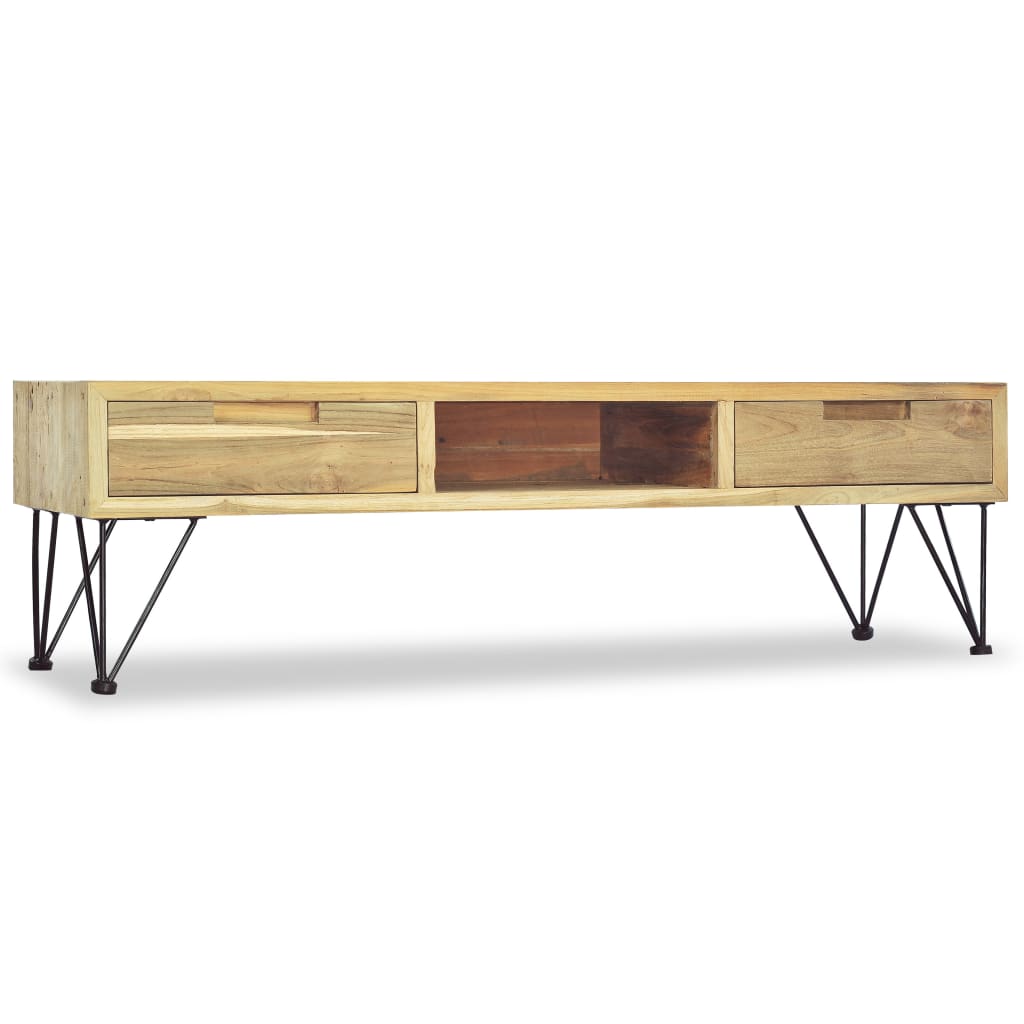 Comodă Tv, 120 X 35 X 35 Cm, Lemn Masiv De Tec