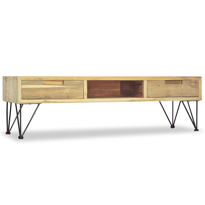 Comodă Tv, 120 X 35 X 35 Cm, Lemn Masiv De Tec