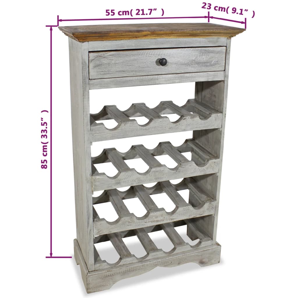 Suport Sticle De Vin, 55X23X85 Cm, Lemn Masiv De Mahon