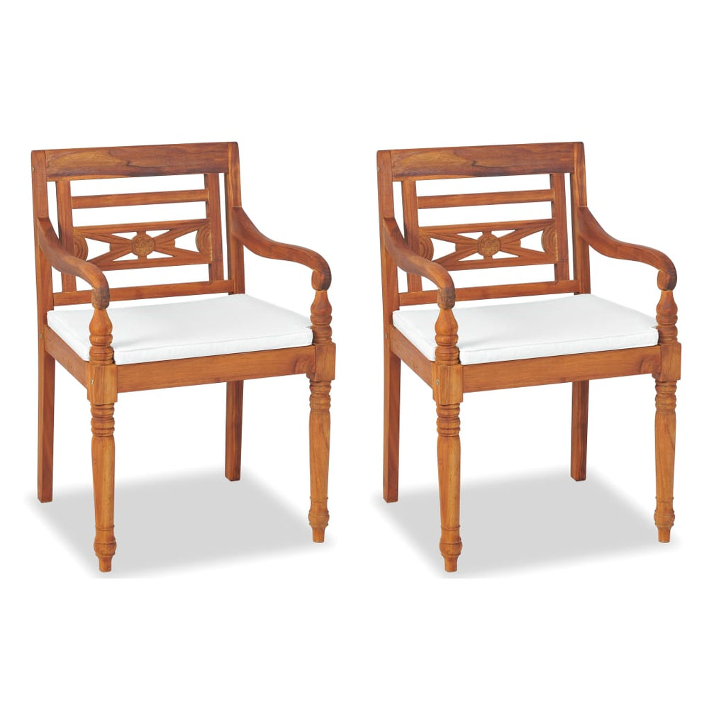 Set Mobilier De Grădină Cu Perne, 4 Piese, Lemn Masiv De Tec