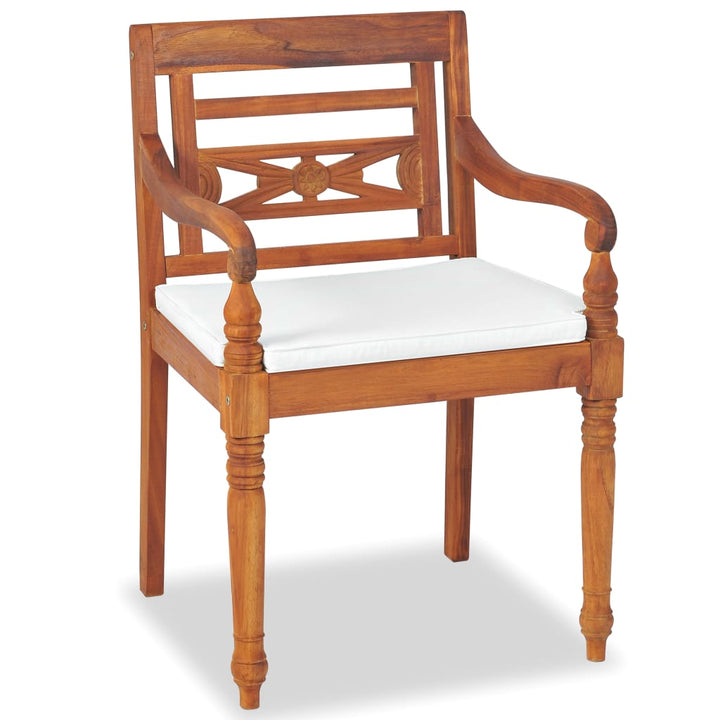Set Mobilier De Grădină Cu Perne, 4 Piese, Lemn Masiv De Tec