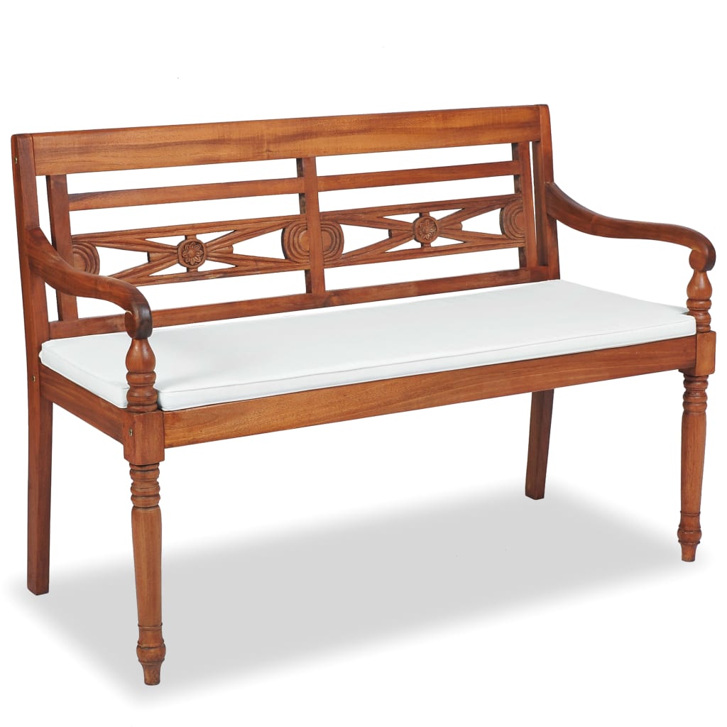Set Mobilier De Grădină Cu Perne, 4 Piese, Lemn Masiv De Tec