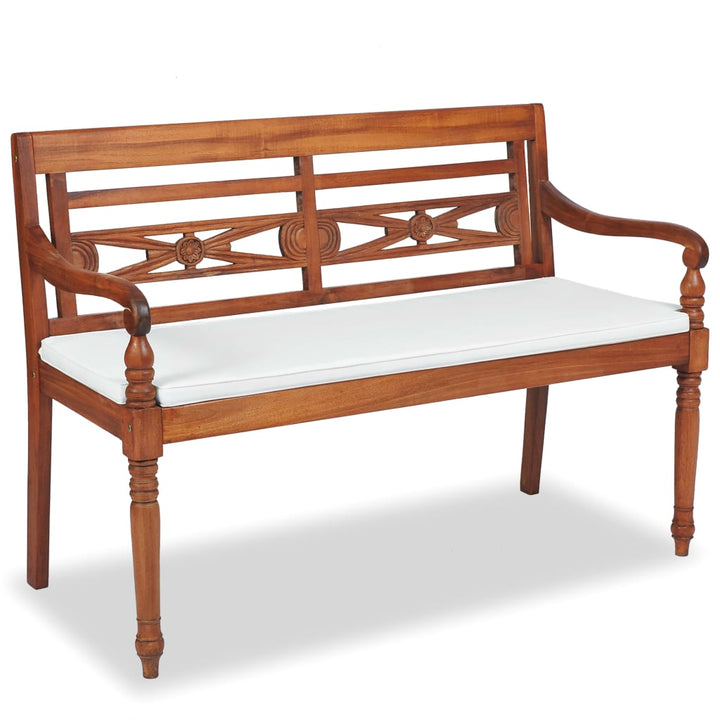 Set Mobilier De Grădină Cu Perne, 4 Piese, Lemn Masiv De Tec