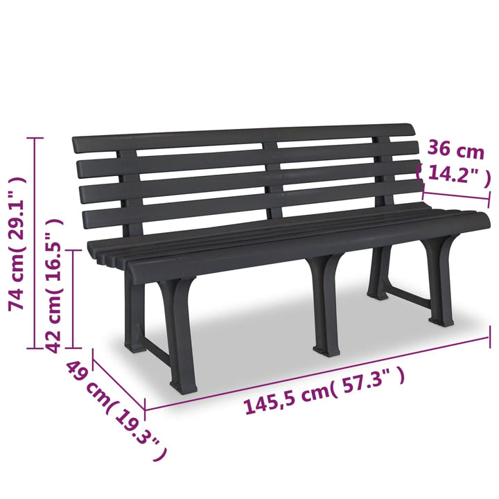 Bancă De Grădină, , 145,5 Cm, Plastic