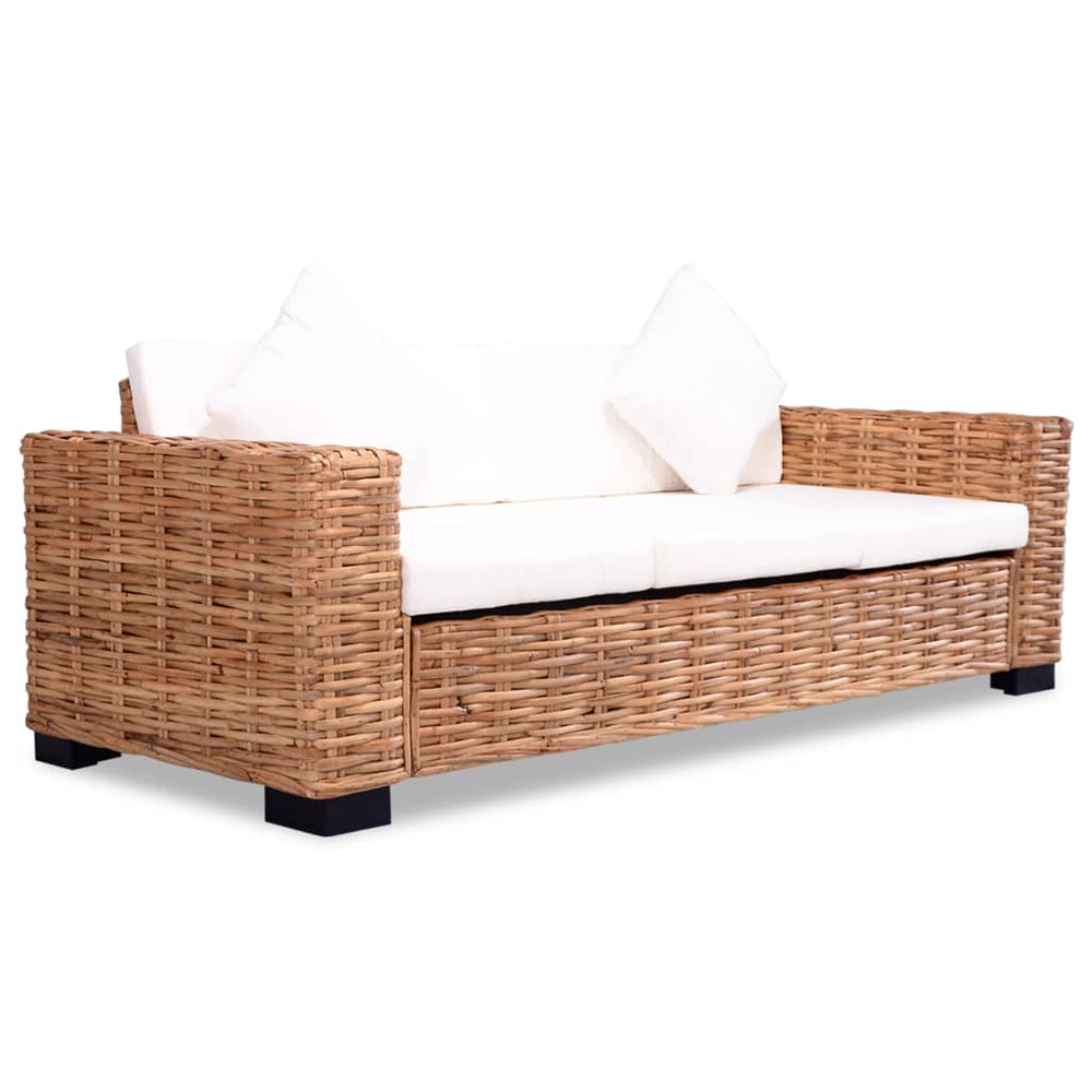Set Canapea Din Ratan Natural, 15 Piese