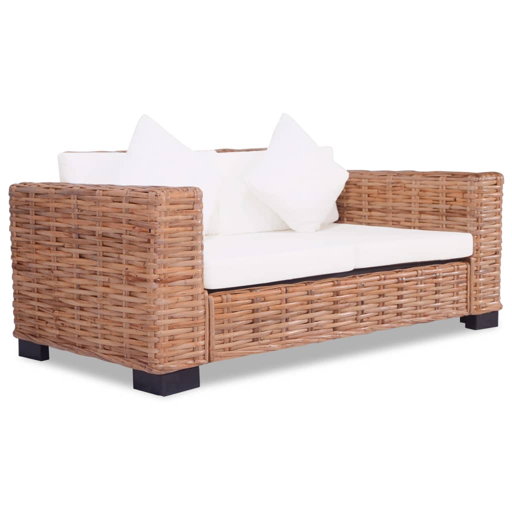 Set Canapea Din Ratan Natural, 15 Piese