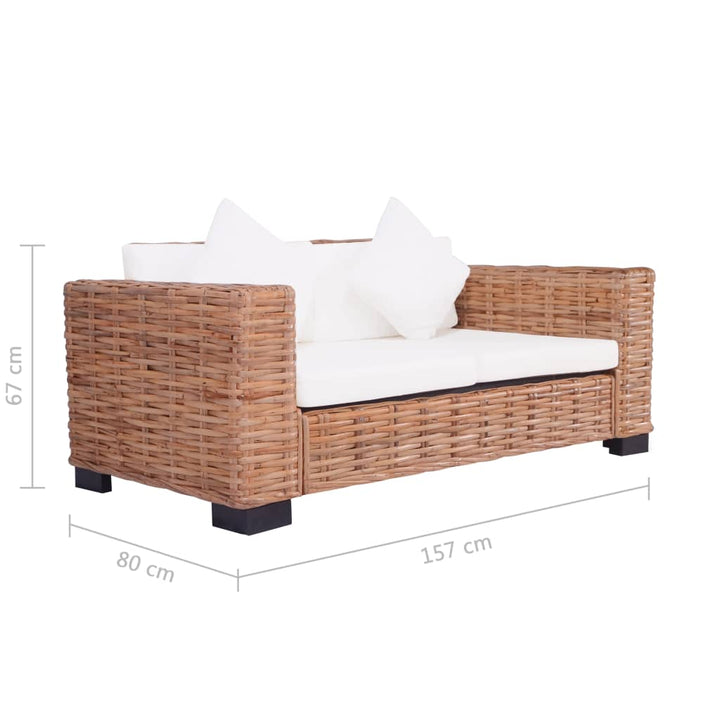 Set Canapea Din Ratan Natural, 15 Piese