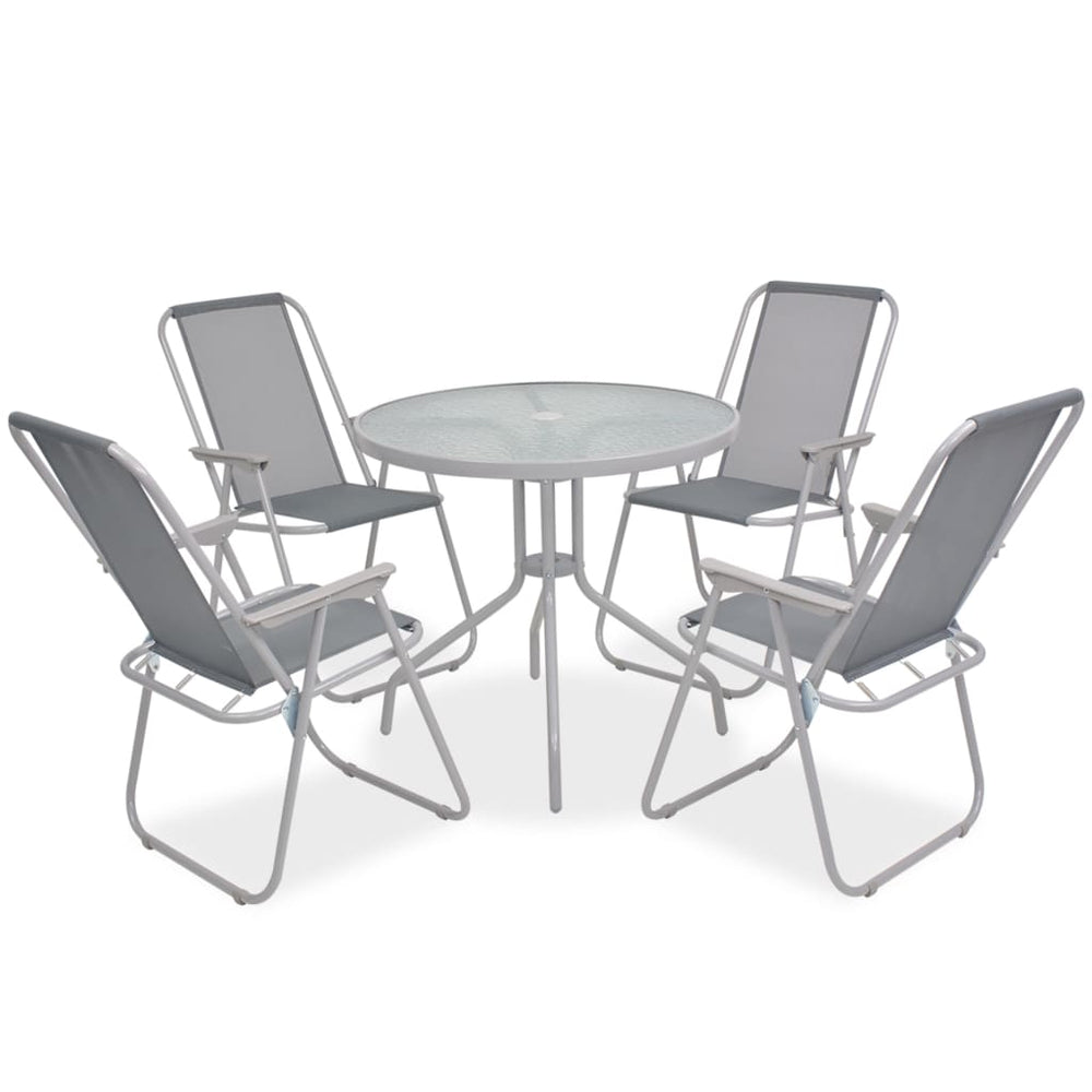 Set Mobilier De Exterior, 6 Piese, , Oțel Și Textilenă