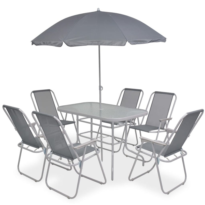 Set Mobilier De Exterior, 6 Piese, , Oțel Și Textilenă