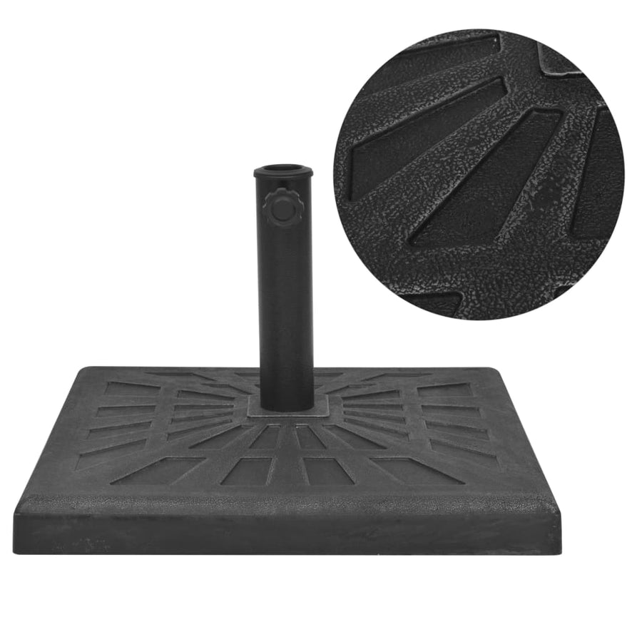 Suport Umbrelă De Soare, Rășină, Pătrat, Negru,